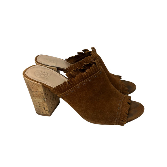 Tory Burch Brown Suede Mules - Picture 1 of 11